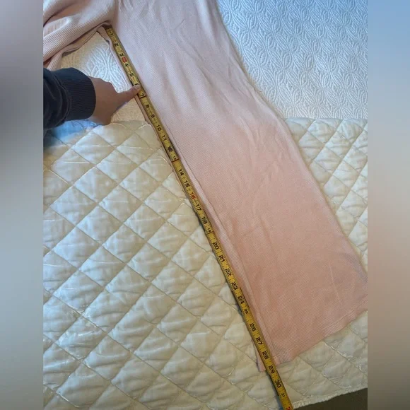 NWOT Light Pink Blush Waffle Knit Wide Leg PJ Lounge Pants - Picture 5 of 5